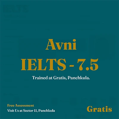 Avni IELTS Band Score Card at Gratis Panchkula