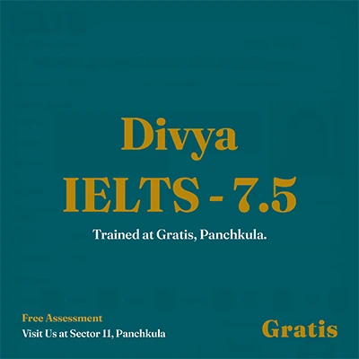 Divya IELTS Result Card at Gratis Panchkula
