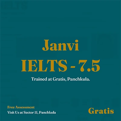 Janvi IELTS Result Card at Gratis Panchkula